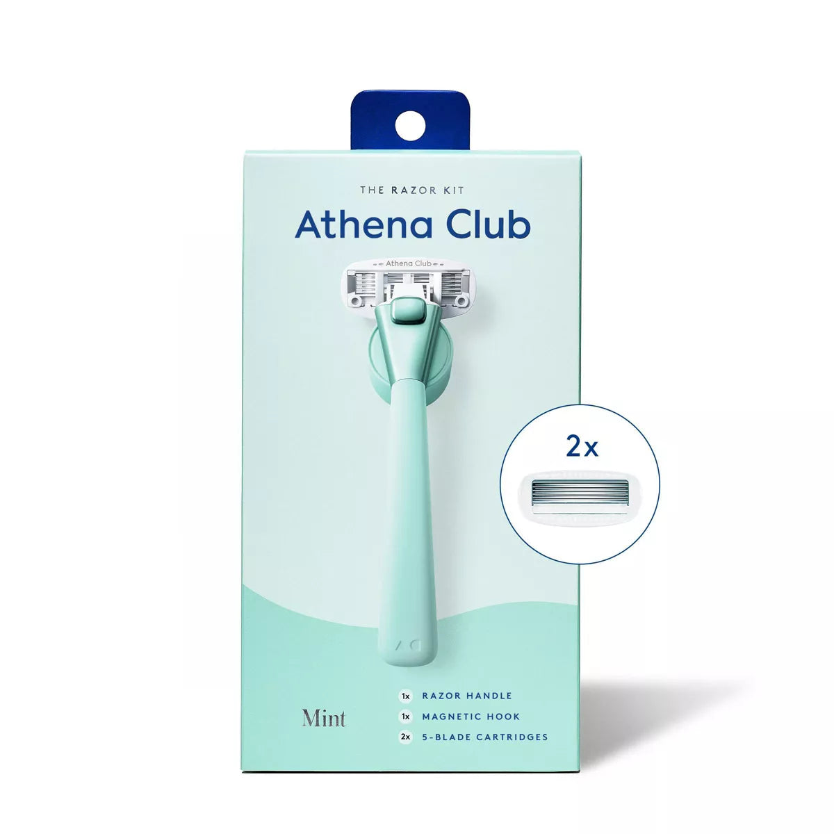 Athena 5-blade Women's Razor Kit - 1 Razor Handle, 2 Razor Blade Refills, Magnetic Hook - PREVENTA