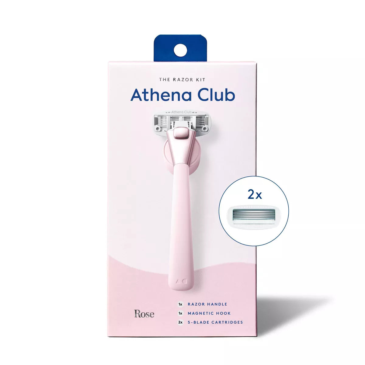 Athena 5-blade Women's Razor Kit - 1 Razor Handle, 2 Razor Blade Refills, Magnetic Hook - PREVENTA