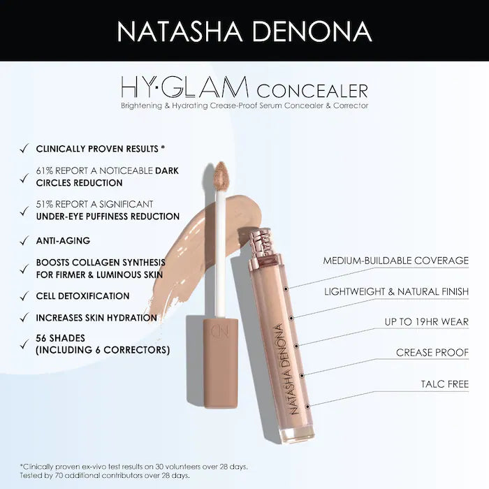 Hy-Glam Brightening & Hydrating Medium to Full Coverage Crease Proof Serum Concealer - PREVENTA