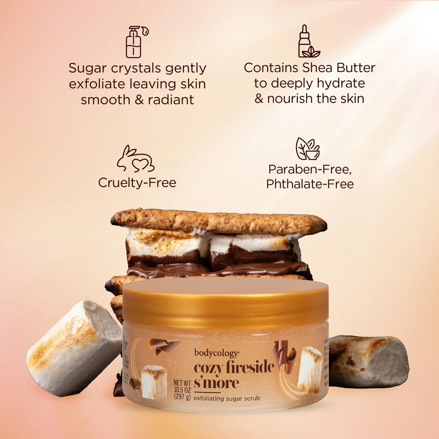 Exfoliating Sugar Scrub, Cozy Fireside S'more - PREVENTA