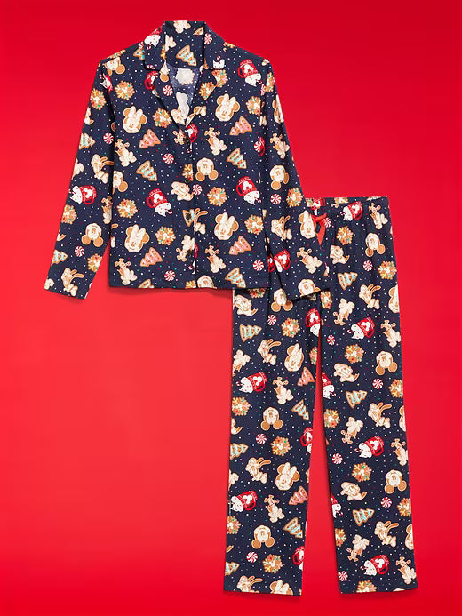 Old Navy x Disney Mickey Mouse & Friends Printed Flannel Pajama Set for Women - PREVENTA