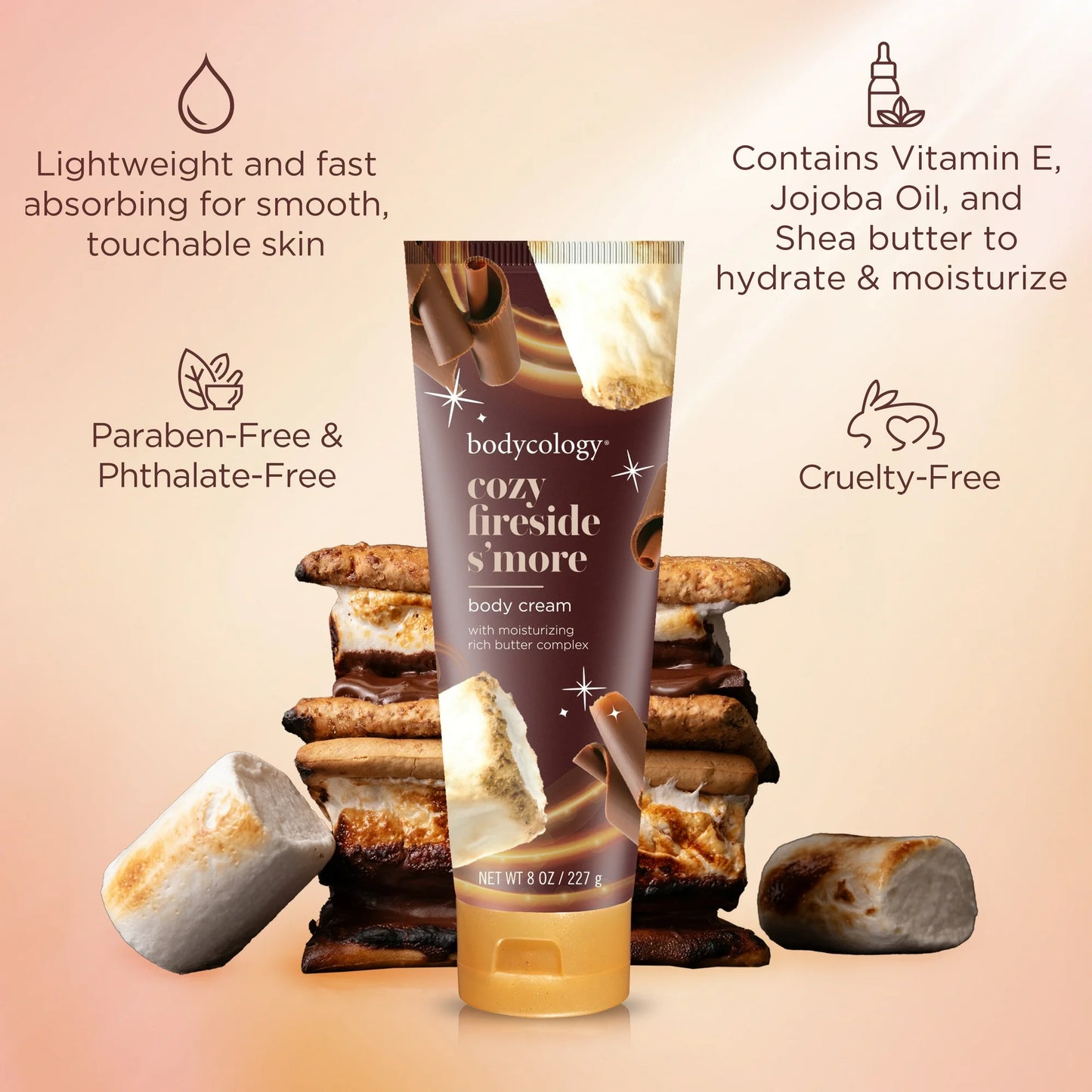 Shea Butter Body Cream, Cozy Fireside S'more - PREVENTA