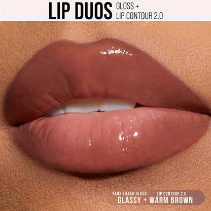 90s Brown Lip Liner and Lip Gloss Set - PREVENTA