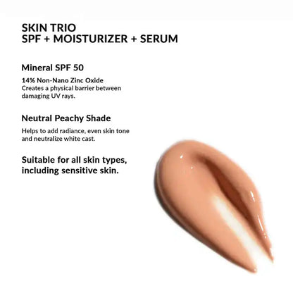 Skin Trio Mineral SPF 50 Moisturizer and Brightening Serum with Squalane - PREVENTA